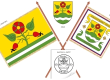 Návrh heraldického znaku a vlajky pro obec Bražec, včetně praporu starosty, razítka a pečeti